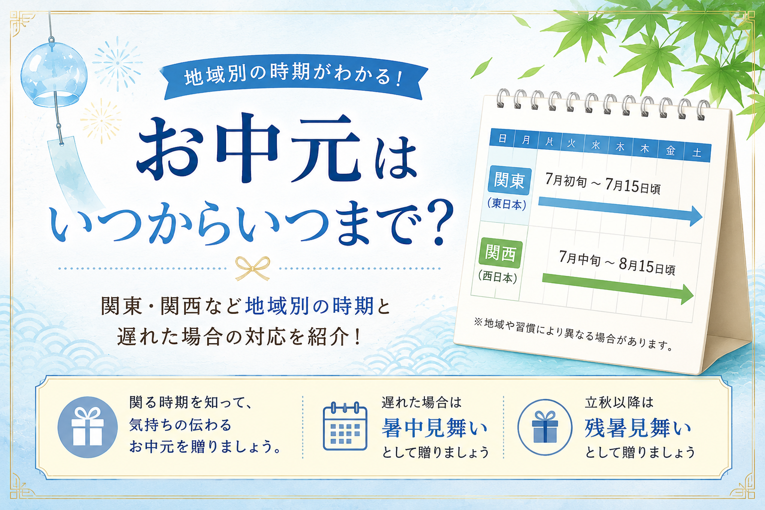 お中元はいつからいつまで